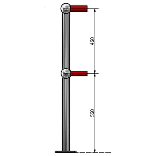 platform end post drilled one side only 2pdoso