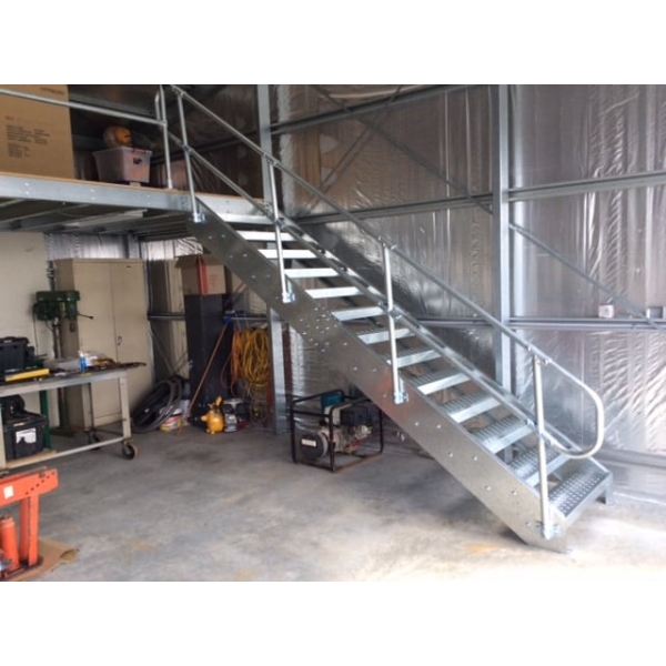 2 Pipe Railing Stair Intermediate Posts - Side Mount - Image 9
