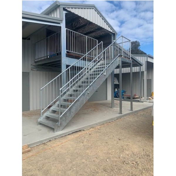 Bolt Together Steel Staircase Kits - Straight​ with Landing - Image 2