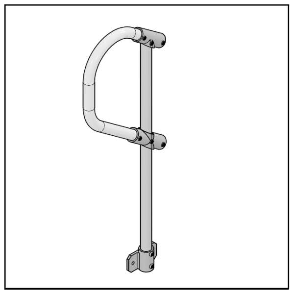 2 Pipe Railing Stair Top Posts - Side Mount