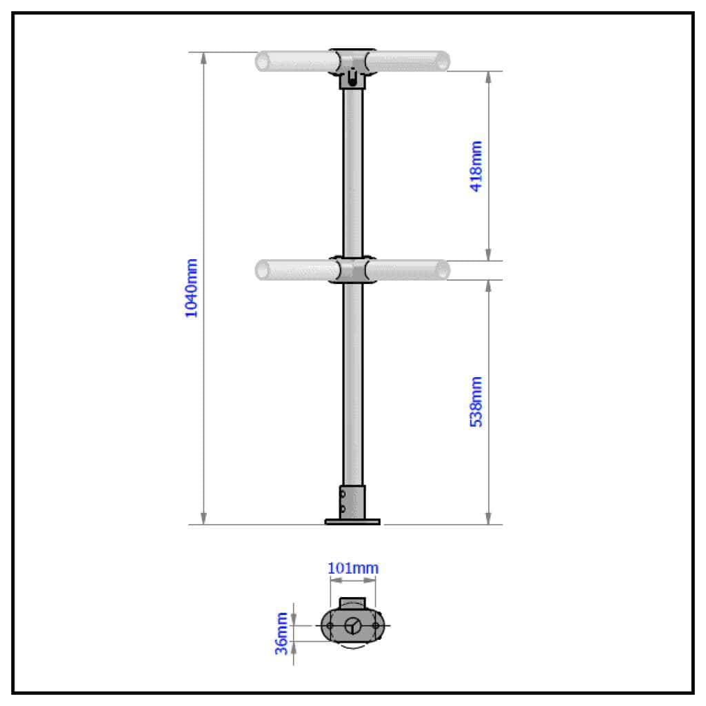 2 Pipe Railing Corner Posts - Advantage Industries
