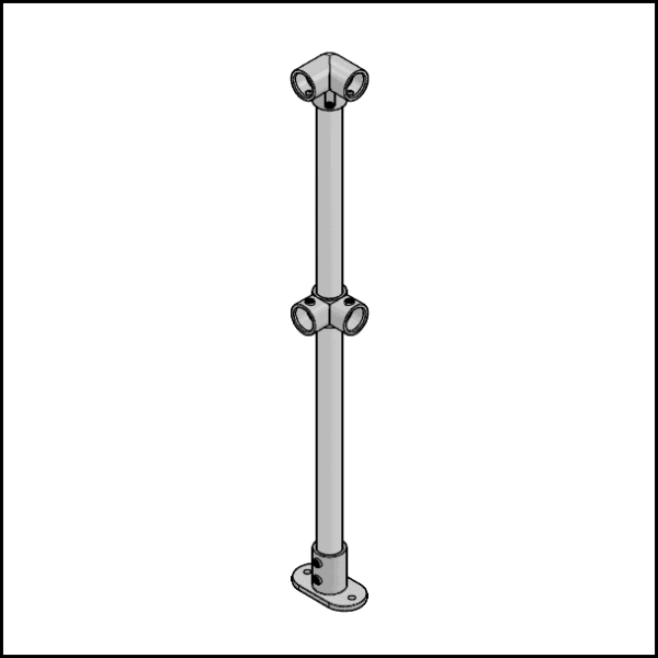 2 Pipe Railing Corner Posts