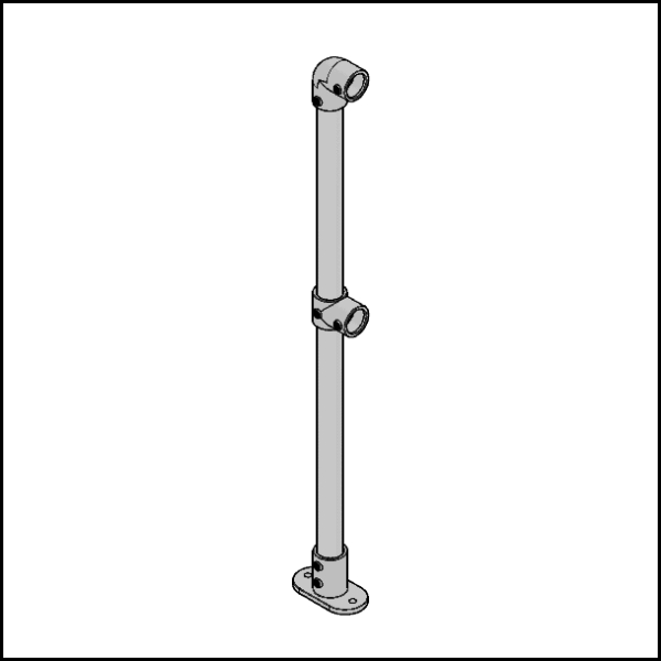 2 Pipe Railing End Posts