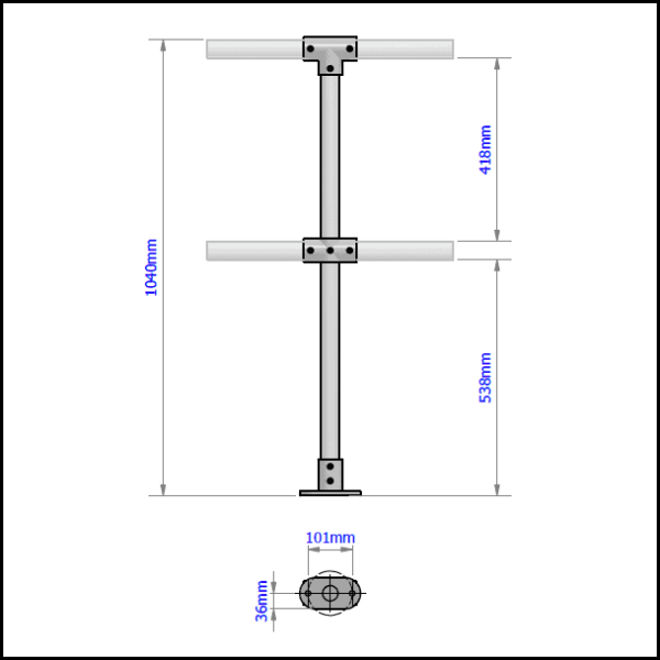 2 Pipe Railing Intermediate Posts - Image 2