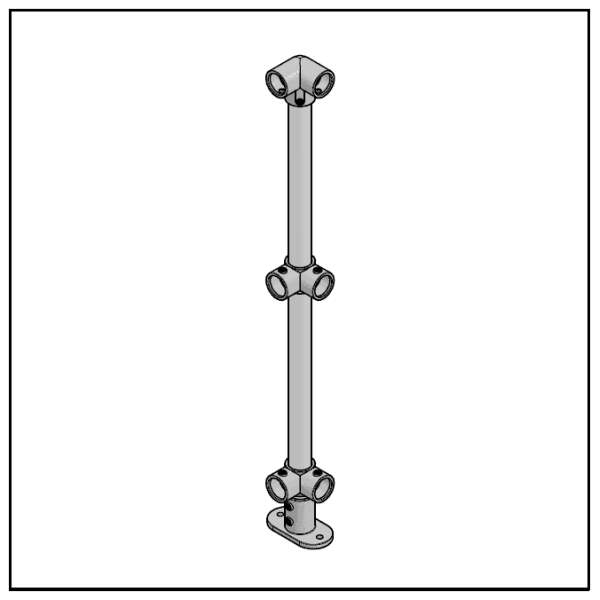 3 Pipe Railing Corner Posts