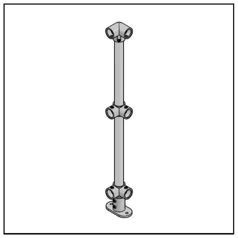 3 Pipe Railing Corner Posts - Advantage Industries
