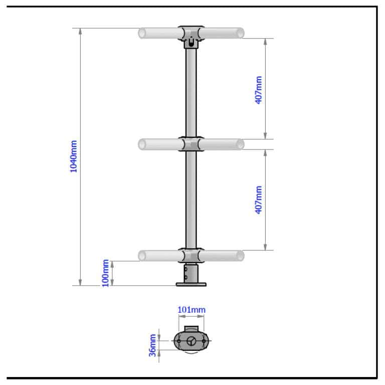 3 Point Side Rails 3 Pipe Railing System Archives - Advantage Industries