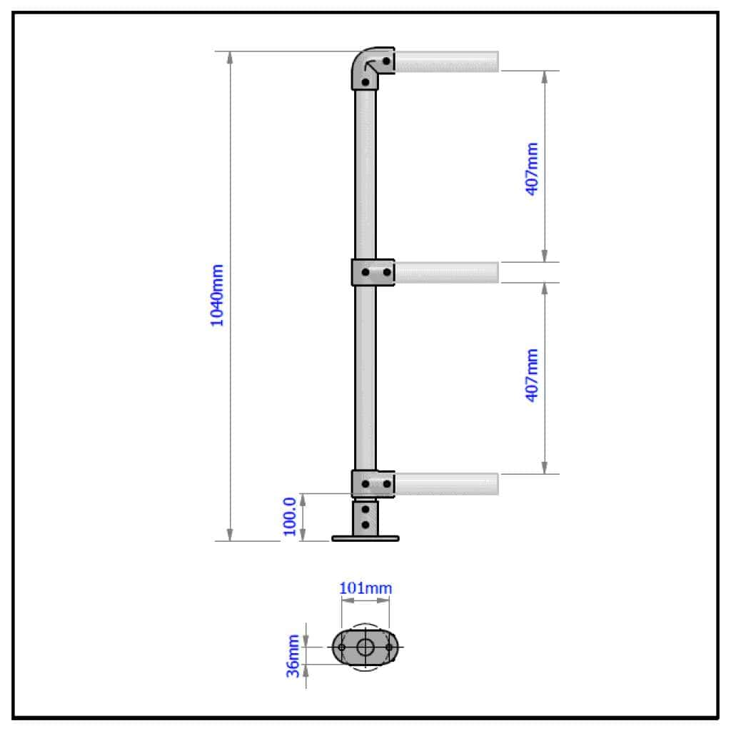 3 Point Side Rails 3 Pipe Railing System Archives - Advantage Industries