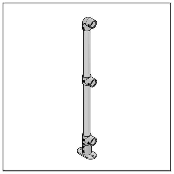 3 Pipe Railing End Posts