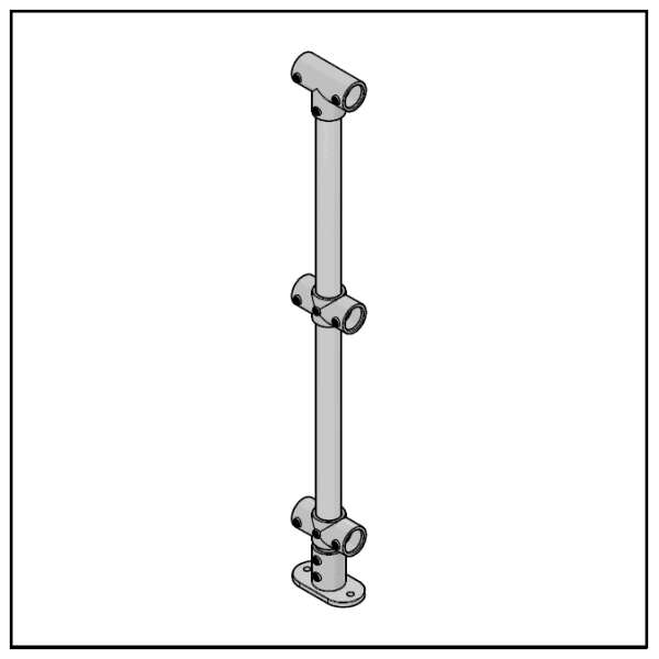 3 Pipe Railing Intermediate Posts