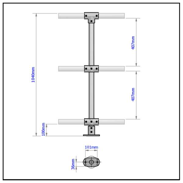 3 Pipe Railing Intermediate Posts - Image 2