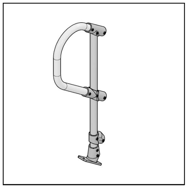 3 Pipe Railing Stair Top Posts - Angle Mount