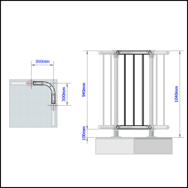 Balustrade Panel - 90 Degree Corner - Image 2