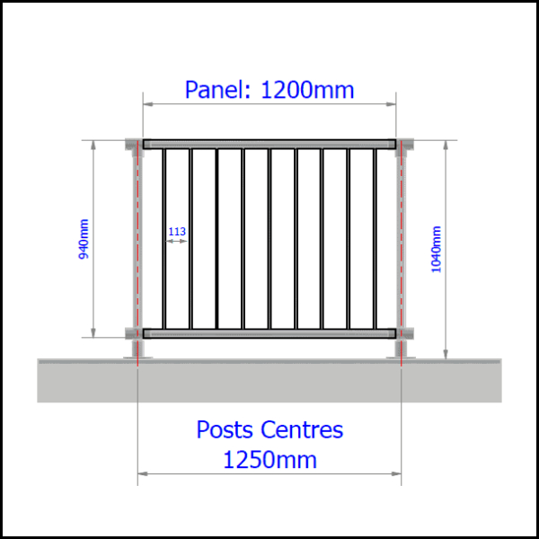 Balustrade Panel -1200mm - Image 2