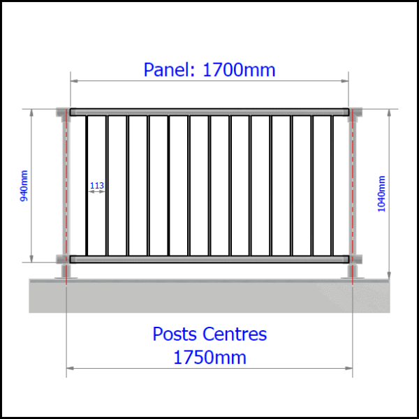Balustrade Panel -1700mm - Image 2