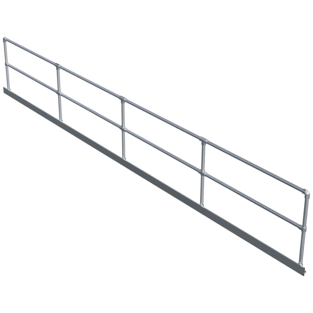 Two Tube Railing 2 Pipe + Kick Plate Railing Corner Posts - Advantage Industries