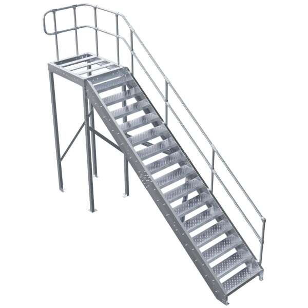 EcoStair J— And Landing Kit With ModuRail One Side